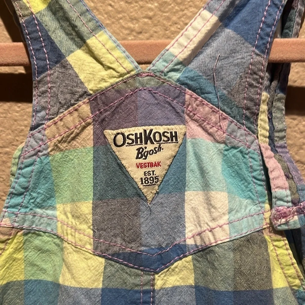 Oshkosh Girl Shortalls Romper Plaid Size 24 Months